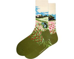 Kunst sokken - Klaprozen: Henri Matisse - Sokken Dames 36 40 - Biologisch Katoenen Sokken - funny socks happy - Vrolijke Sokken - Grappige Sokken - Sokken Cadeau