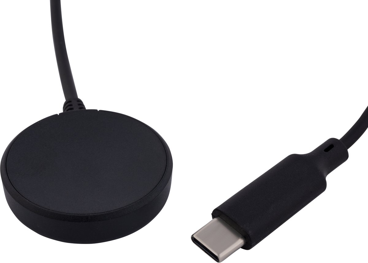 USB-C Oplaadkabel – Geschikt voor Samsung Galaxy Watch 3 t/m Ultra & FE – 1 Meter – Magnetische Draadloze Oplader – Zwart