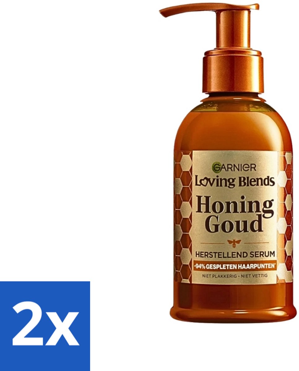 2 x Garnier - Loving Blends Honing Goud - Herstellend Haarserum - Beschadigd & Breekbaar Haar - 115 ml - Haar Serum - Herstellend Serum - Beschadigd Haar - Breekbaar Haar - Honing Serum