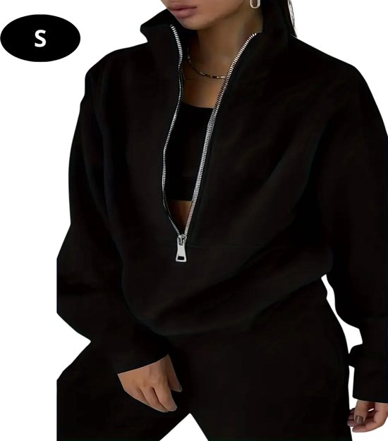 Elegant trainingspak voor dames: joggingpak met ritssluiting - tweedelig modern sweatshirt, joggingbroek, sportpak, winterwarm, trainingspak, vrijetijdspak, bruin, XL