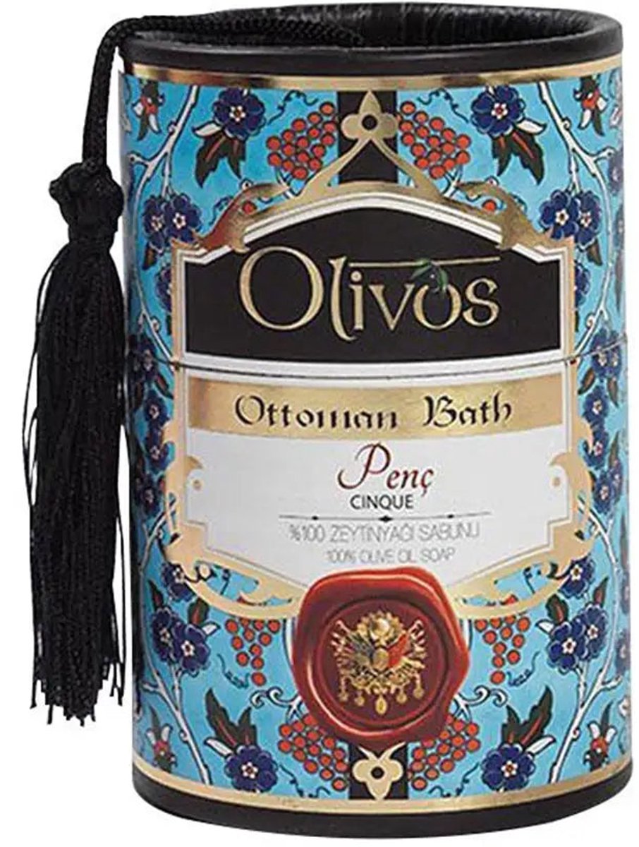 Olivos | Ottoman Bath Zeep Cinque | Inhoud 2x100gr  | Badzeep | Soap | Olijfoliezeep | Handzeep | Handgemaakt | Hammam | Zuiver | Superfood voor je huid | Puur | Antioxidant | Hydrateren | Etherische | Biologisch | Natuurlijk |