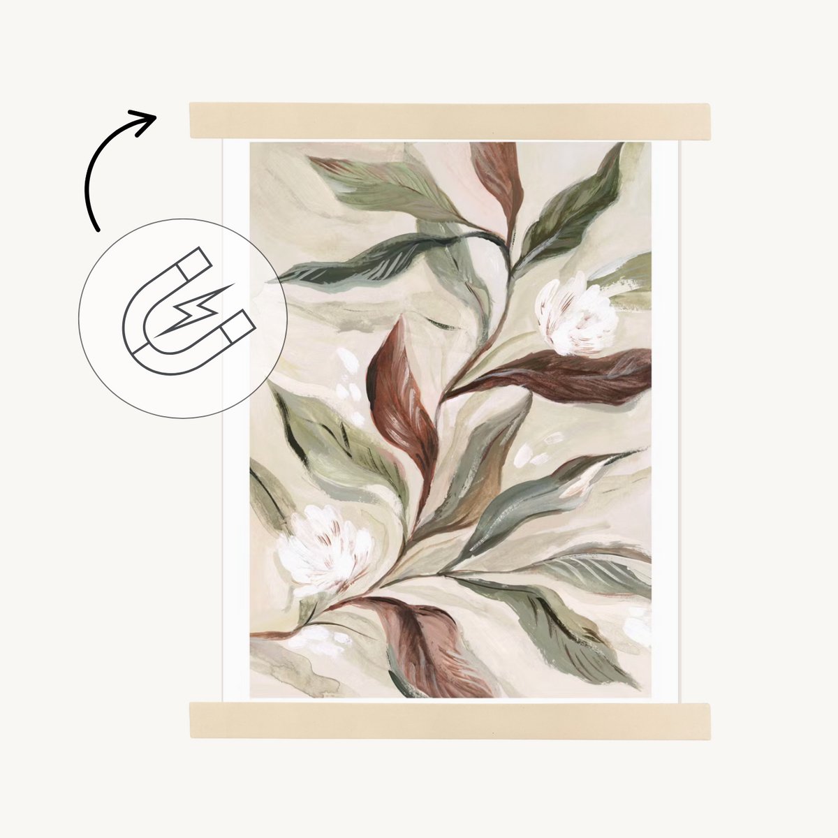 Handles and more - Magneet strips recht - Naturel - 35 x 2,5 cm - set van 2