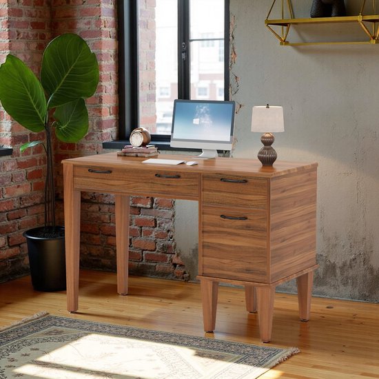 Industrieel Bureau met 3 Laden – Compacte Computer Tafel 120x60 ...