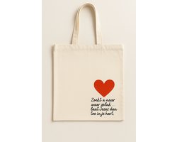 Tas - Canvas - Canvas shopper - Katoenen boodschappentas - Christelijke tas - Tas met bijbeltekst - Duurzame shopper - Herbruikbare tas - Christelijk cadeau - Milieuvriendelijke tas - Tas hart tekst - Schoudertas - Tas geloof - Bijbel - -