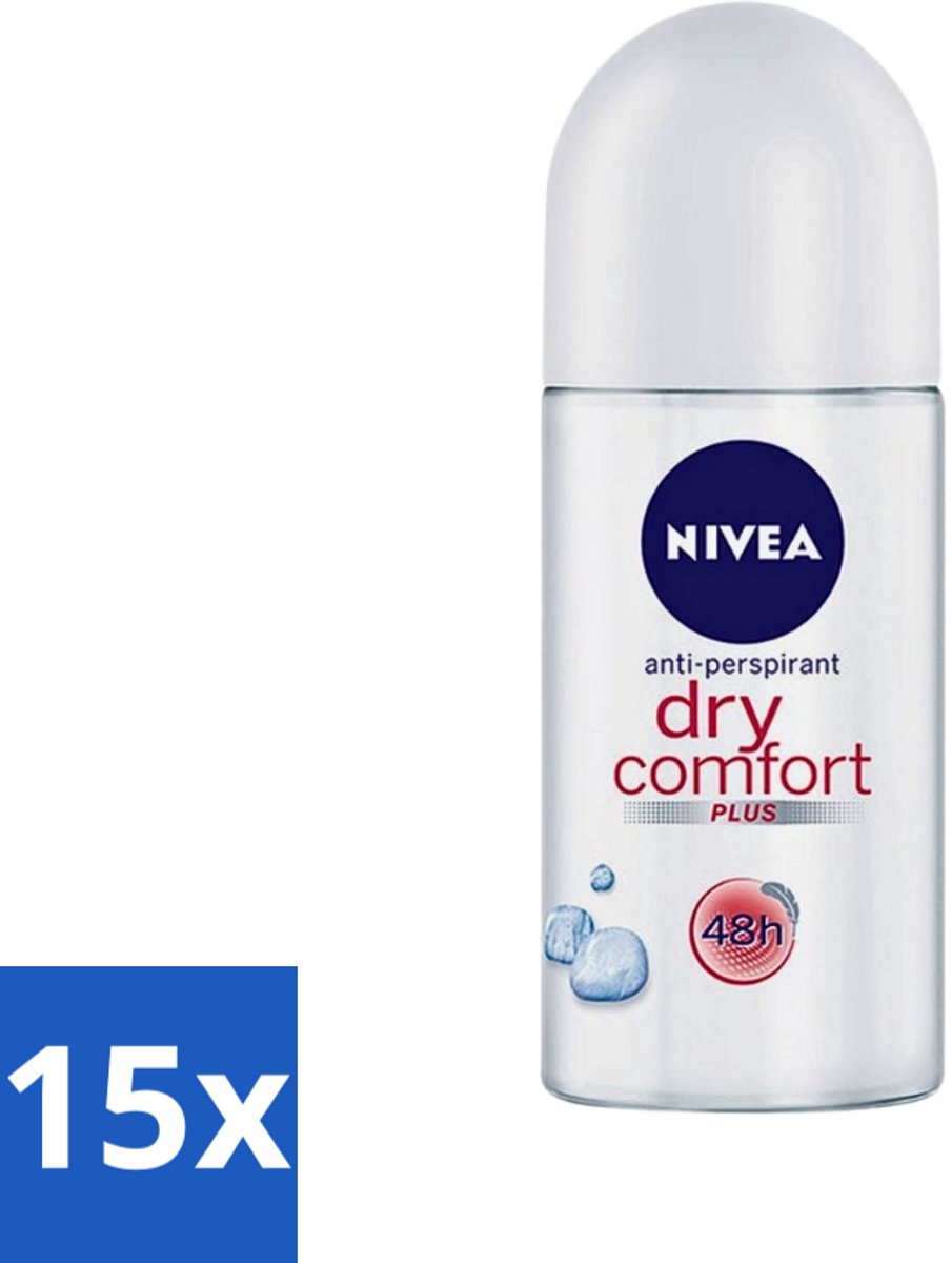 15 x Nivea - Deodorant - Roller - Dry Comfort - 48 Uur Lang Werkend - 50 ml - NIVEA Deodorant Roller - Anti-Transpirant - 48 Uur Bescherming - Zweetbestendig - Geurloos
