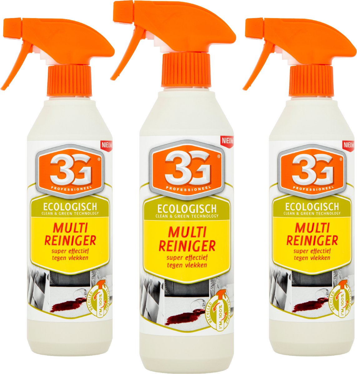 3x 3G Professioneel Multi-Reiniger Ecologisch 500 ml - Allesreiniger - Multi Reiniger - Ecologische Reiniger - Biologisch Afbreekbaar - Vlekverwijderaar - 3-Pack