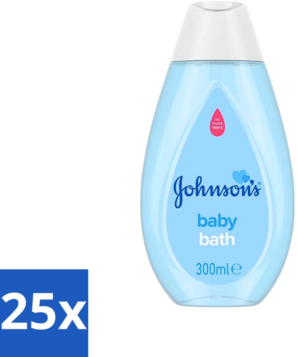 25 x Johnson's - Baby Bath - Puur & Zacht - 300 ml - Baby Bad - Baby Zeep - Babyhuid Verzorging - Zachte Babyzeep - Milde Babyzeep