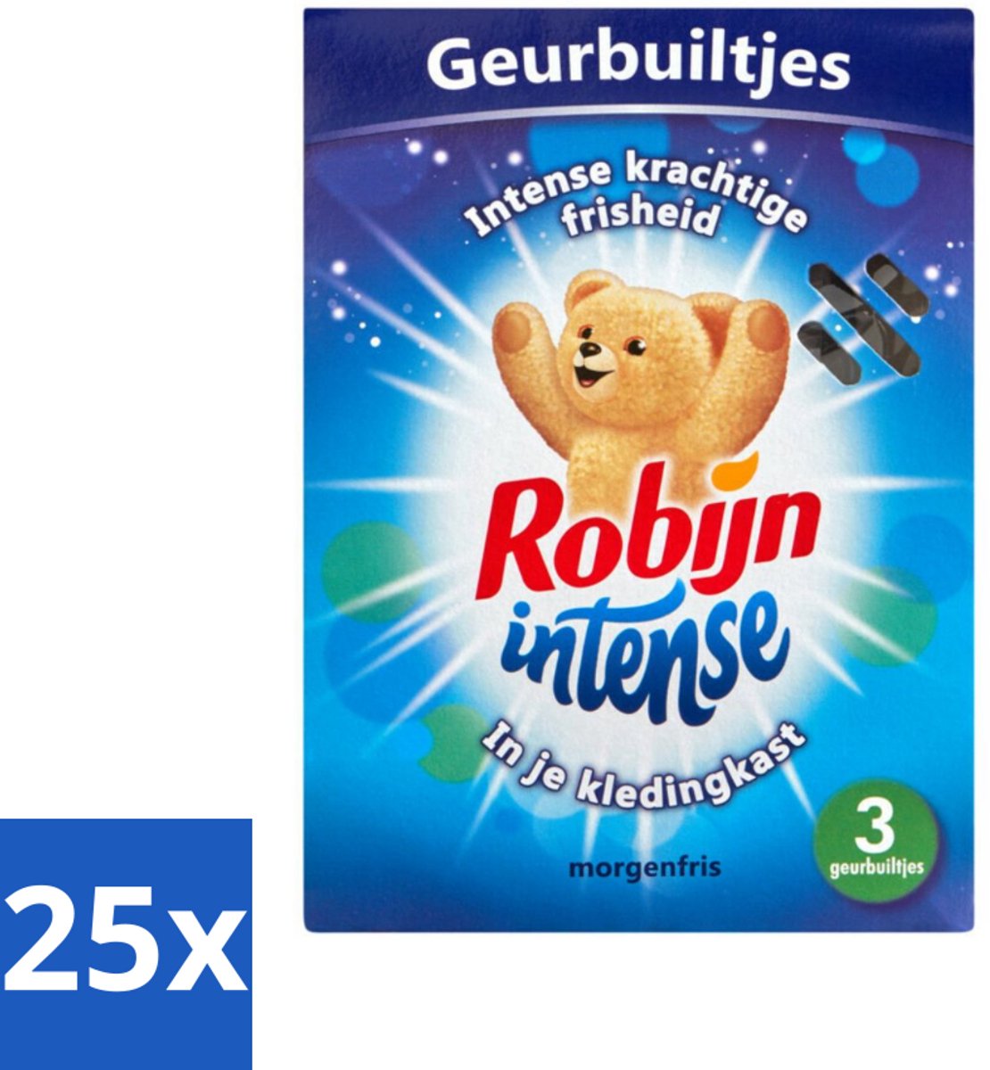 25 x Robijn Geurbuiltjes Intense 3 stuks per verpakking - Geur In Kleding - Langdurige Geur - Frisse Geur - Geurbuiltjes - Kledingkast Geur