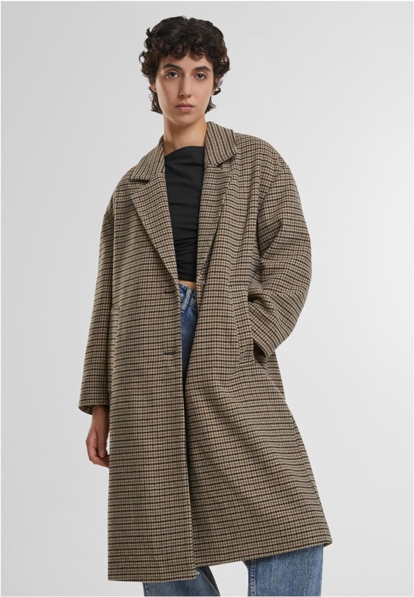 Urban Classics Oversized Plaid Jas XS Beige