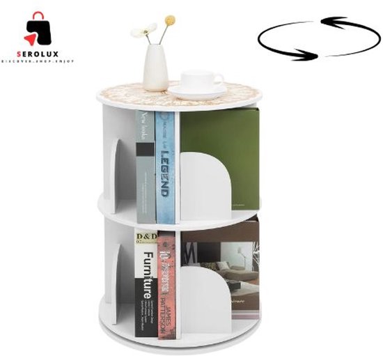 5-laags Draaibare Boekenplank, 360° Weergave, Draaiende