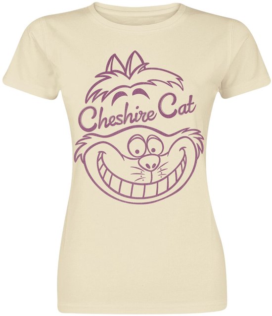 Alice In Wonderland Grinsekatze - Cheshire Cat Smile Dames T-shirt - natuur - XL