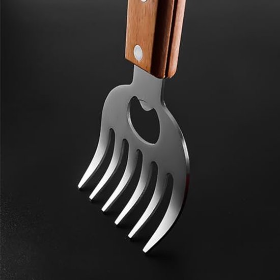 2 Stuks Vleesversnippering Klauwen Rvs Bbq Shredder Beerklauwen Vleeshandler Vorken Voor Verpletteren Getrokken Varkensvlees Kip Rundvlees Enz. — afbeelding 5