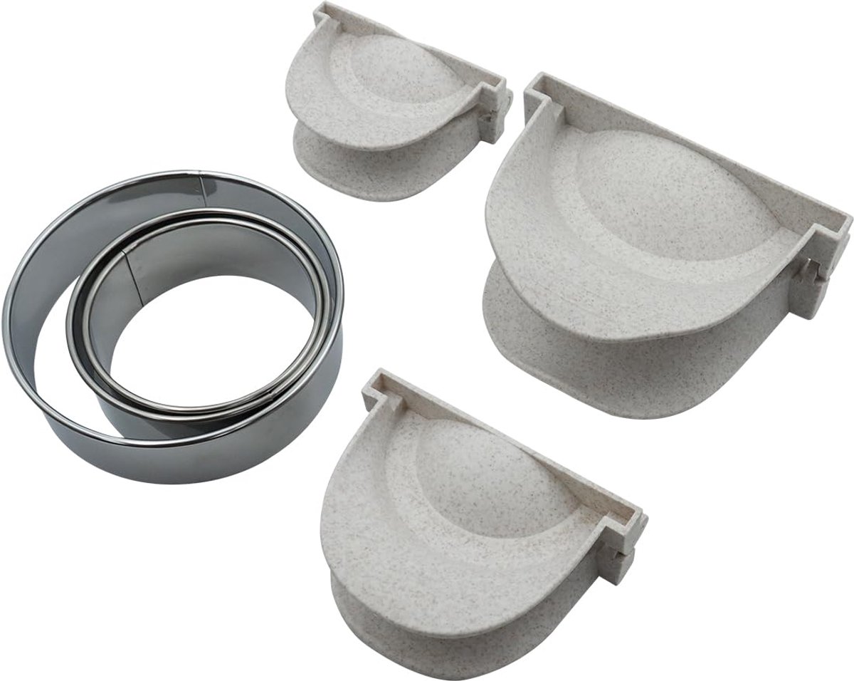 Dumpling Maker Set - Rond Deegsnijder en Drie Maten - 7cm, 8cm, 11cm voor Thuis en Catering