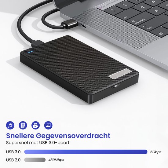Elcostar Externe harde schijf 500 GB - HDD - Externe SSD - Harde schijf extern - Externe harde schijven - Geschikt voor Windows, Mac & Smartphone - Inclusief USB kabel — afbeelding 4