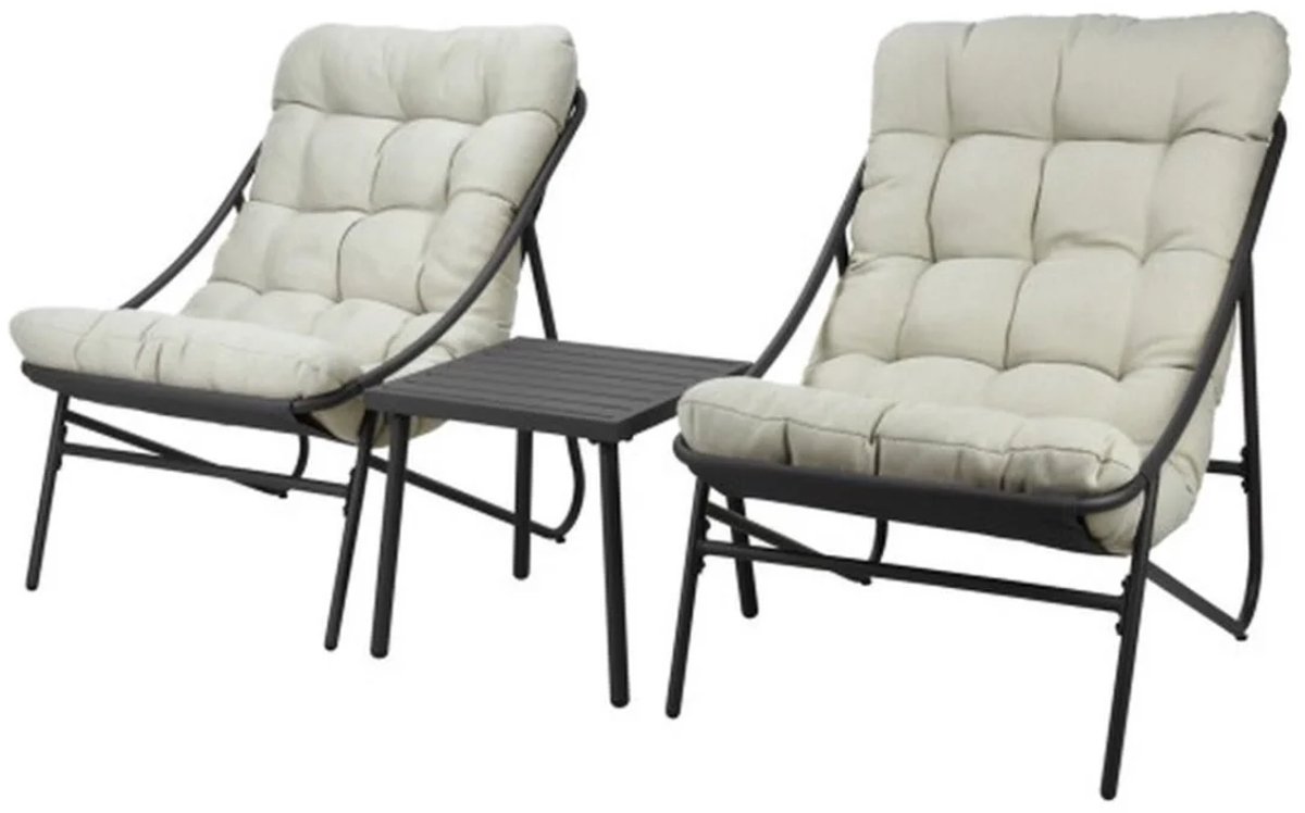ProGarden 3-delige balkonset grijs - 2 stoelen + tafel