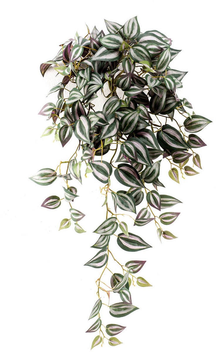 Tradescantia 40 cm in hanging pot kunstbloem zijde nepbloem Emerald