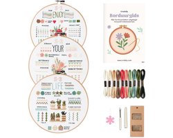 Crafsly Borduurpakket beginner - Leer 30 borduursteken - Compleet pakket voor volwassenen