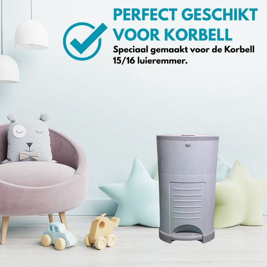 Navulling geschikt voor Korbell - Sovici - 15/16 Liter - 4 Stuks - 360 luiers per navulling