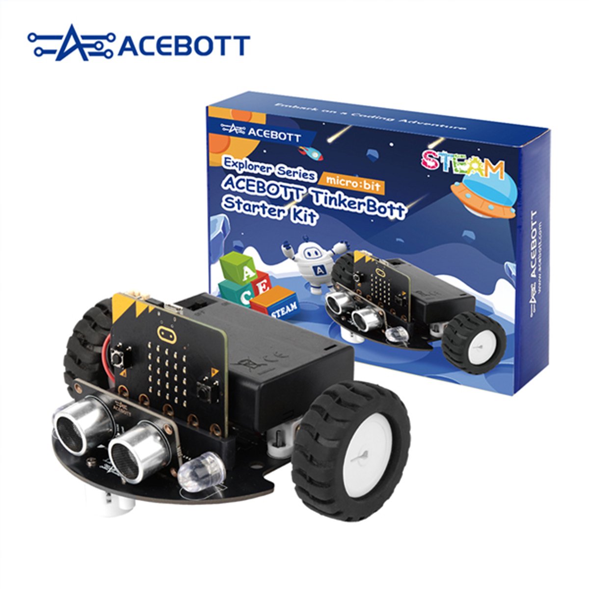 ACEBOTT QD024 TinkerBott Robot Car Kit – Inclusief micro:bit V2