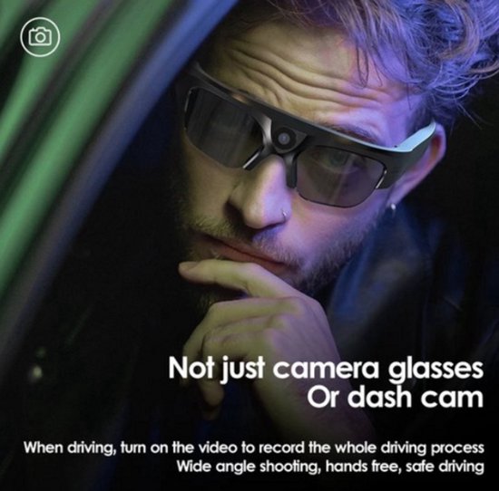4K Smart Zonnebril met Mini Camera en WiFi - Verborgen Camera voor Video’s en Foto’s - 16GB Geheugen - Discrete Veiligheidszonnebril - Draagbare Camera voor Thuis en Buiten van Merkloos — afbeelding 4