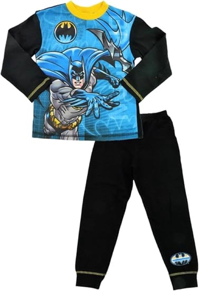 DC Comics Batman - Pyjama - maat 134/140 - Kinderpyjama - zwart met blauw