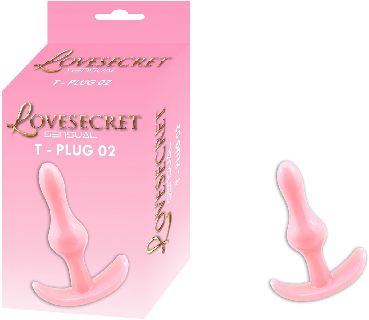 Lovesecret Sensual LS10 T-Plug 02 Roze – Anal Plug – 8,5 cm – Zachte & Veilige TPE – Voor Beginners – T-vormige Basis