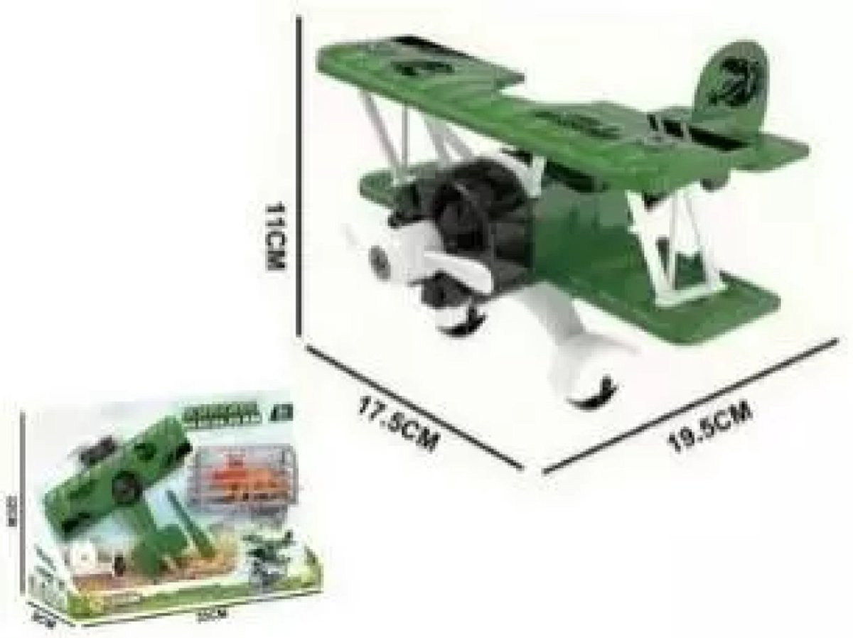 Madej Groen Vliegtuig Speelgoed - Retro Stijl met Bewegbare Propeller