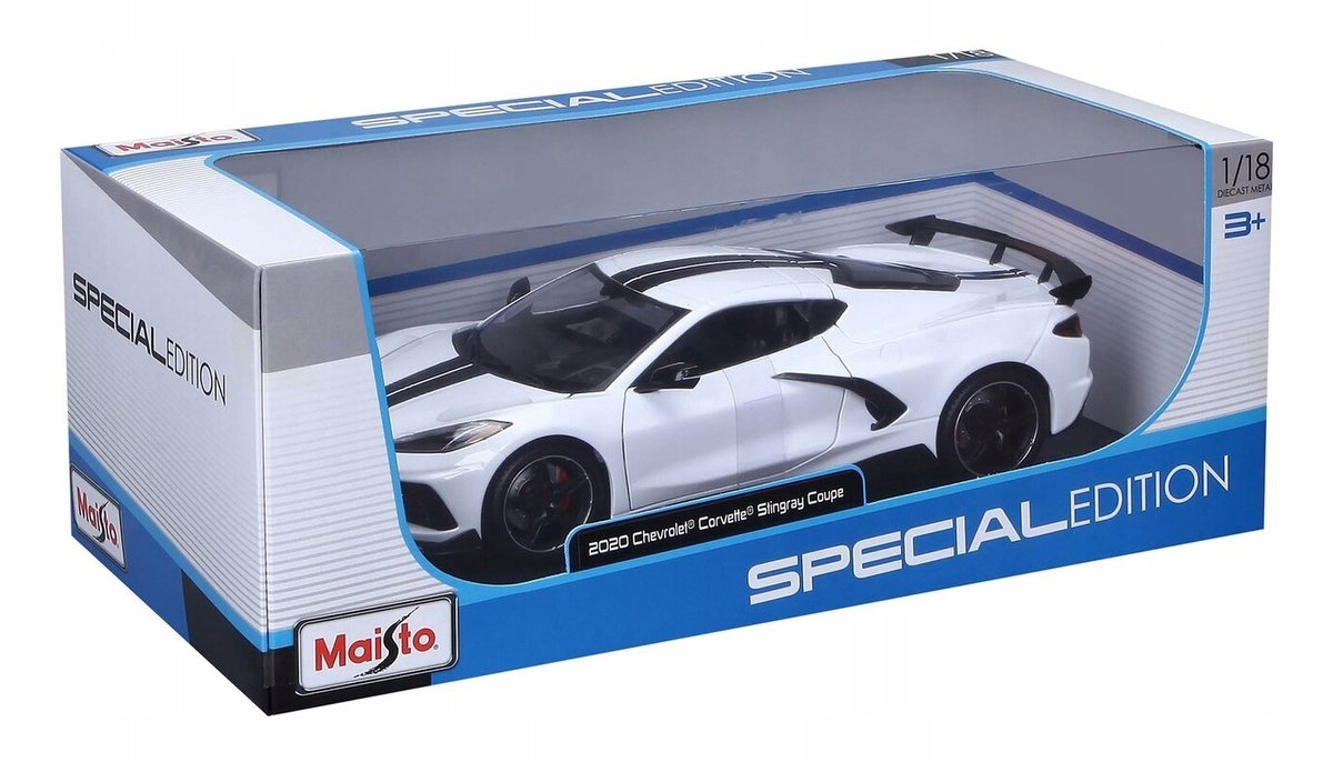 Maisto Chevrolet Corvette Stingray 2020 Schaal 1:18 Wit Modelauto