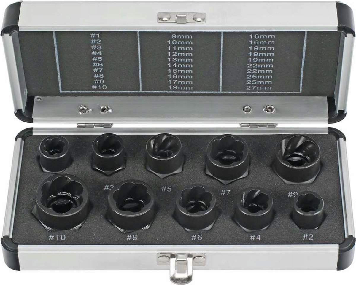 Condor Schroefverwijderaar Doppen Set 9-19 mm, 10 Stuks