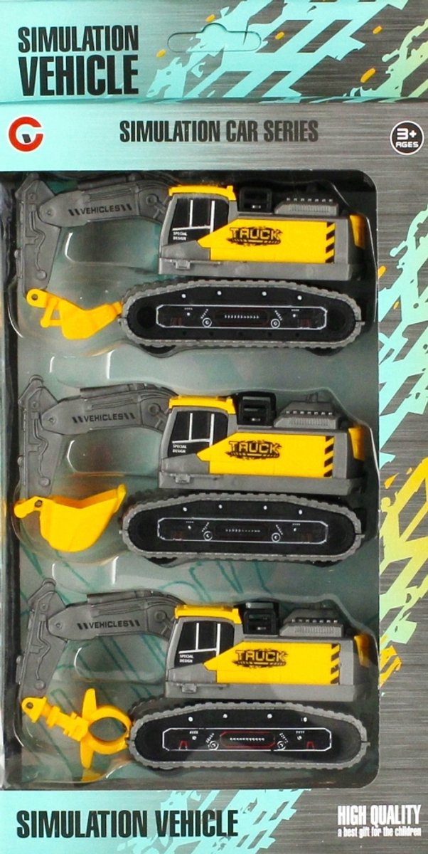 Mega Creative Bouwmachines Set - 3 Stuks Pullback Kopers