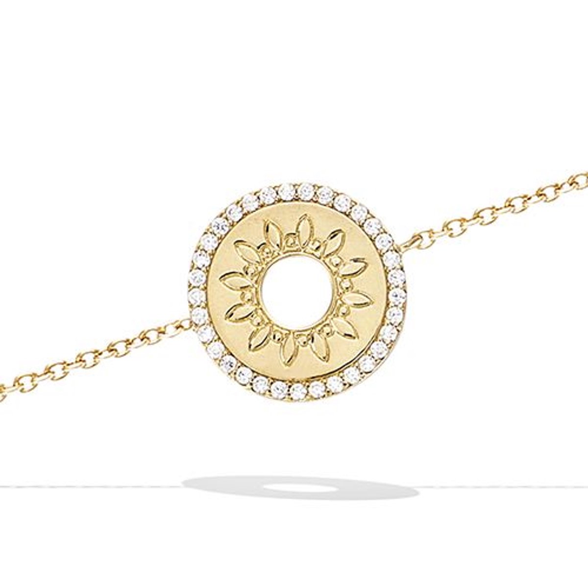 CHIVAL Armband 18K Vergulde Goud "Sparkling Sunshine" – Luxe, Elegant, Rond, Zirkonia, Zon, Hypoallergeen, Sieraad voor Dames, Cadeau, Romantiek, Liefde, Geschenkverpakking