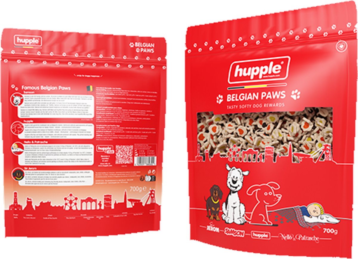 Hupple snoepjes softy belgian paws 700 gram - hondensnoepjes
