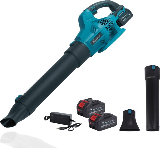 Souffleur de feuilles sans fil CraftRoot – Souffleur de feuilles électrique sans fil avec 2 batteries de 4,0 Ah – Puissant et compact – 200 km/h – 21 000 tr/min