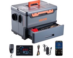 VEVOR Dieselverwarming 8 kW DC 12 V/24 V, draagbare alles-in-één dieselluchtverwarmer met Bluetooth-bediening, afstandsbediening en LCD-scherm, 5 L brandstoftank voor vrachtwagens en campers