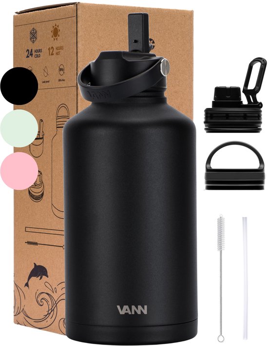 Grote 2 liter waterfles met rietje