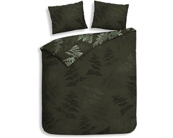 Heckettlane Dekbedovertrek Katoen Satijn Rua - Forest Green - 100% Katoen-Satijn - Dekbedovertrek 260x200/220cm - Lits Jumeaux Extra Breed - Puketi