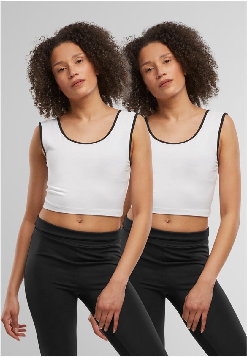 Urban Classics Contrast Crop top XS Zwart