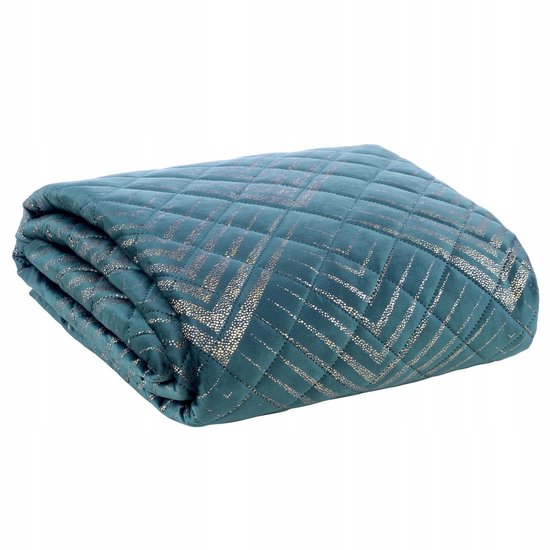 Emma Barclay Glamour - Gewatteerde Pailletten Fluwelen Dekbedovertrek in Zilver - Kingsize Bed