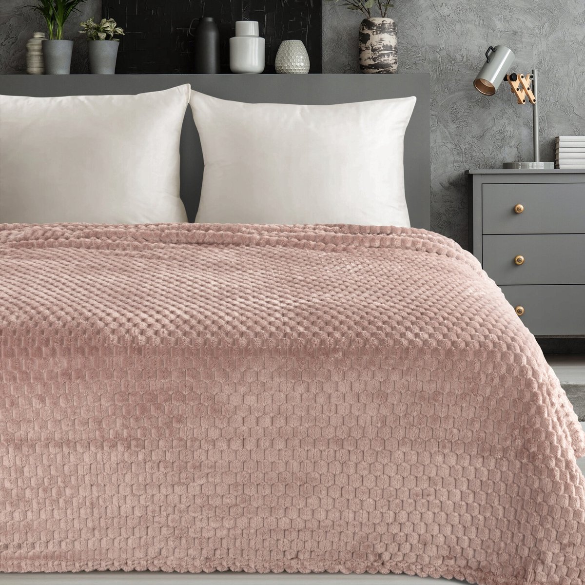 Zachte Pluche Plaid 3D Patroon 200x220cm - Comfort & Stijl