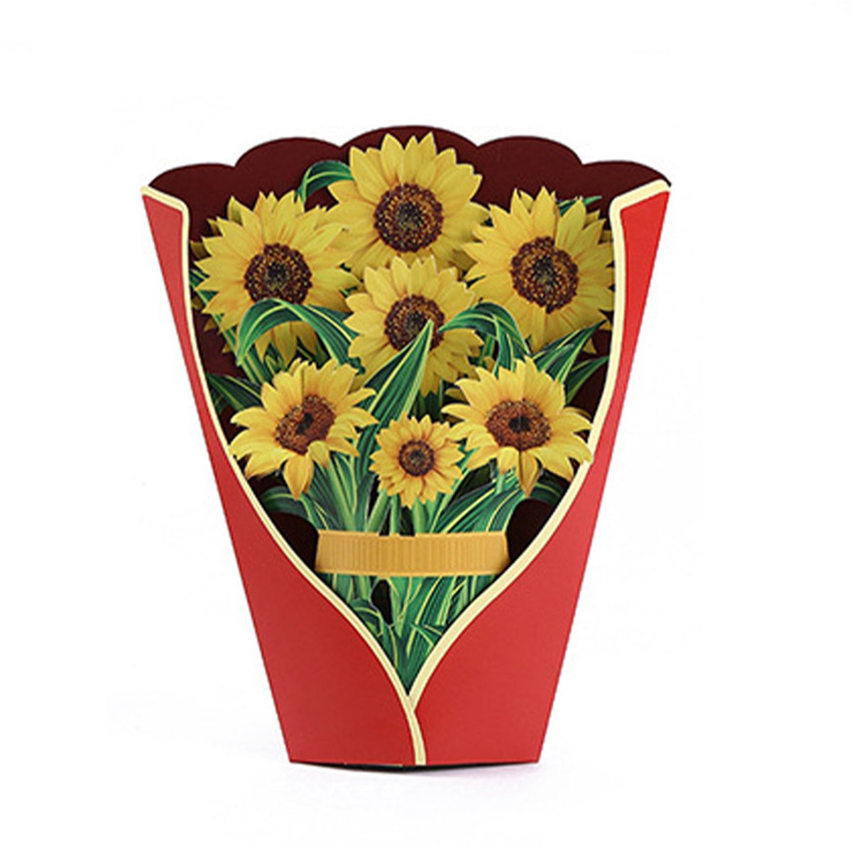 Bloemenboeket Kaart 3D Pop-Up Verjaardagskaart Beterschap Thinking of You Kaart voor Kerst en Felicitaties