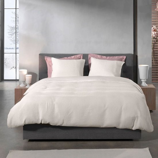 Wafel Dekbedovertrek - LitaLente Crème - 100% Katoen - 140x220 cm - Luxe & Ademend - Inclusief 1 Kussenslopen 60x70 cm - Hotelkwaliteit - Krimpvrij & Duurzaam - Geschikt voor Dekbed 140x220 cm van Merkloos — afbeelding 5