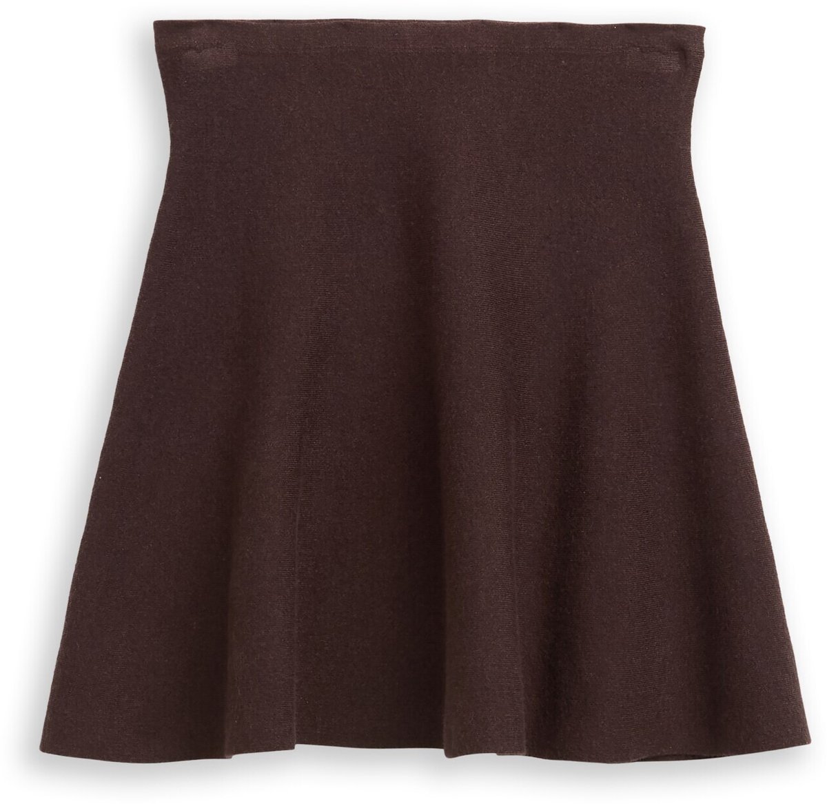 Tom Tailor Denim - Mini skater gebreide rok - Maat S - soft chocolate brown melange