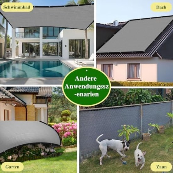 Zonnewerende schaduwdoek met 85% UV-bescherming, waterdicht en resistent tuinschaduwnet voor terras, pergola, luifel, bruine stof (maat: 3 m x 6 m