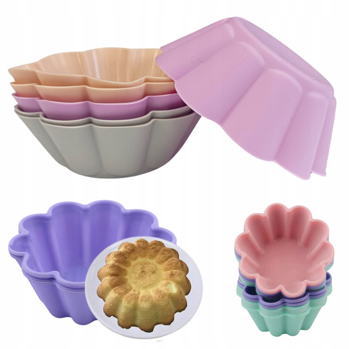Siliconen Muffinvormpjes - 6 Stuks - Bakvormen voor Cupcakes