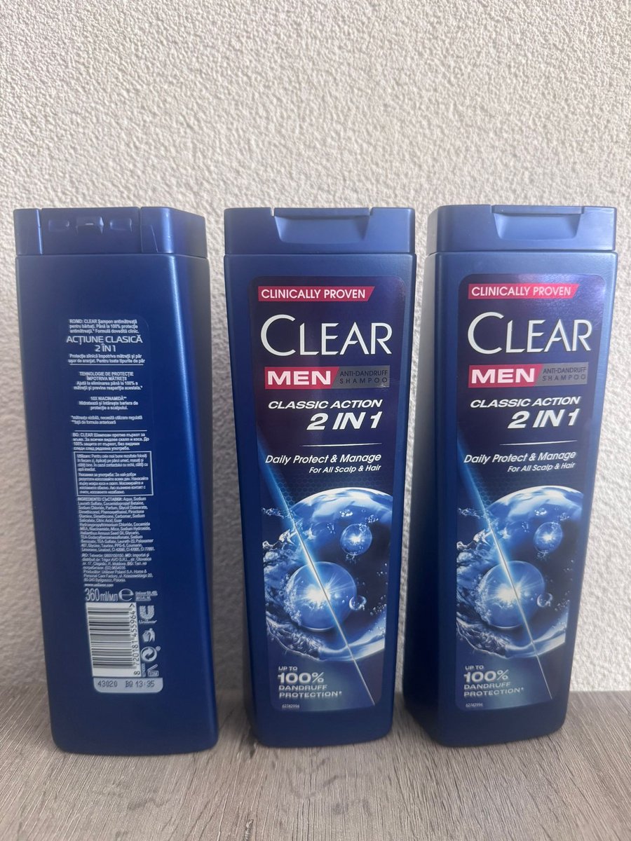 Clear Men Shampoo - Anti Roos - Dagelijkse verzorging - Shampoo voor alle haar- en hoofdhuidtypes 3 x 360 ml