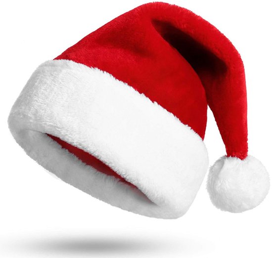 Happy Holidayz Kerstmuts - Rood met Wit - Pluche - Kerst - Kerst accessoire - Kerstmuts volwassenen - Kerstpak