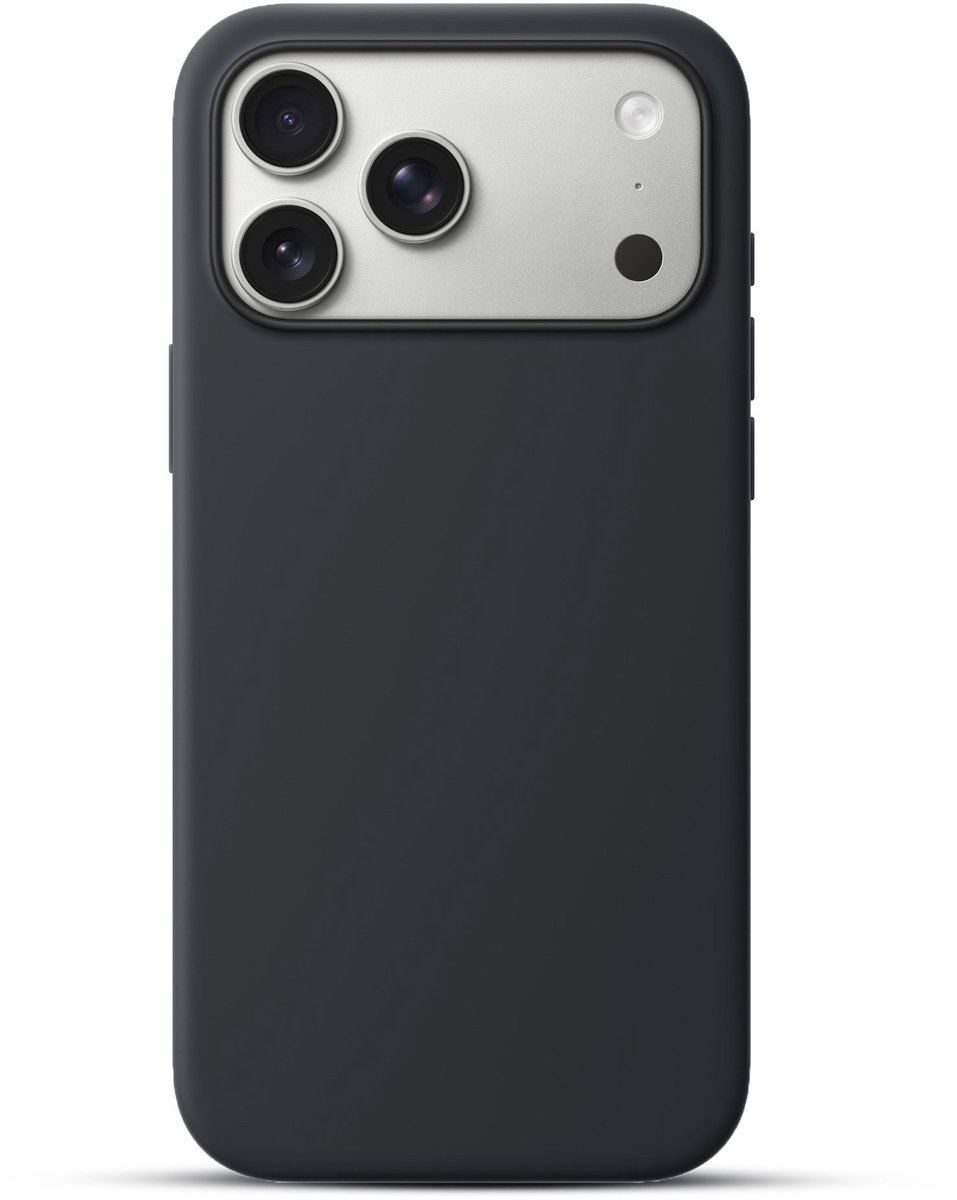 Solidenz Zwart Siliconen Case geschikt voor iPhone 17 Pro hoesje compatibel met MagSafe - Midnight Black