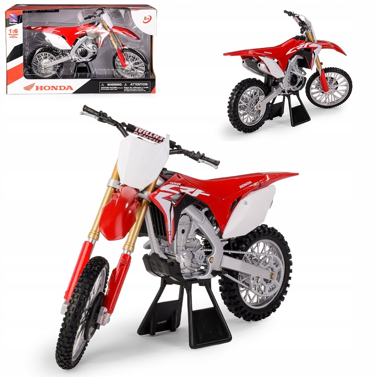 De CRF450R 2018 Schalal motorfiets 1:6 metaal - nieuwe Ray