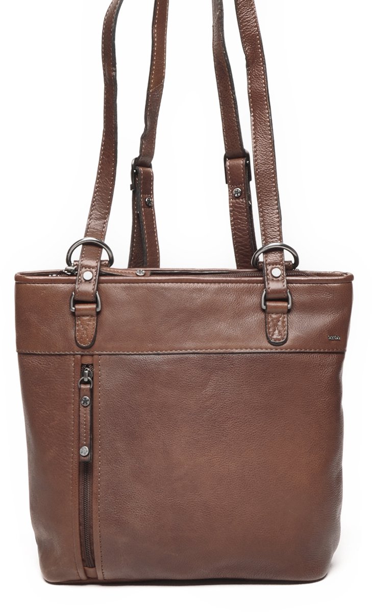 Berba | Lucca | 2 in 1 rugzak en schoudertas | Rugzak | Schoudertas | 10 Liter | Dames | Donkerbruin | Leer
