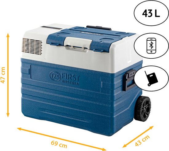 TZS First Austria Elektrische Compressor Koelbox - 43L - 12V en 230 volt - Frigobox -Koelen en Verwarmen - Blauw van Merkloos — afbeelding 4